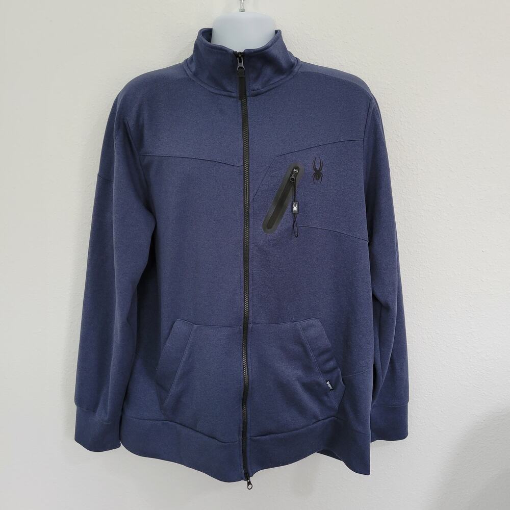Spyder Active Men's Navy Blue Zip Up Jacket ProW-B Size XL